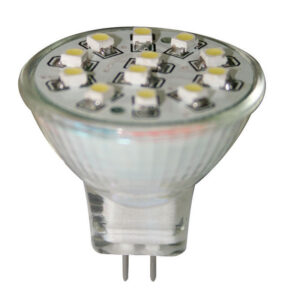 71226 LED lemputė 12V MR11, G4, cool white – 12SMDs 35x37mm