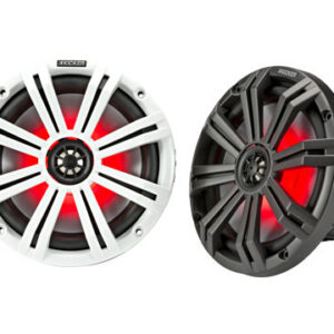 KM 200mm Coaxial Speaker System with White and Charcoal LED Grills