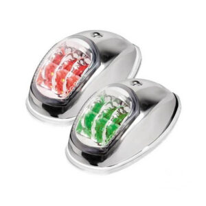 LED navigation light red+green stainless steel / navigacinė šviesa raudona + žalia